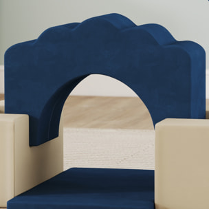 Juego de 7 Bloques de Espuma para Niños, Bloques de Psicomotricidad Infantil con Base Antideslizante, Montessori, Set de Escalada Suave Interior para Escalar y Gatear, 6 Meses-3 Años, Azul