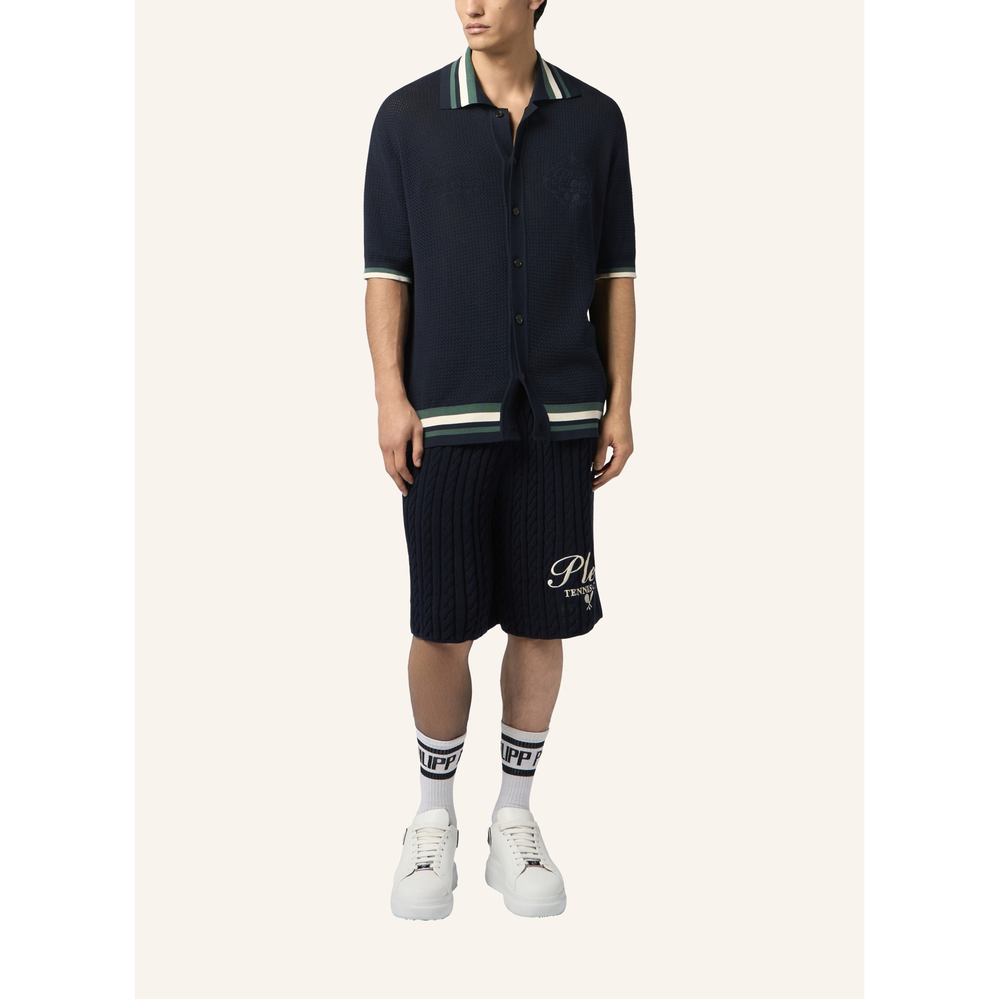 PHILIPP PLEIN Knitted Drawstring Shorts Plein Tennis