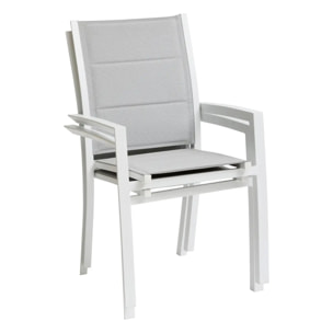 Fauteuil de jardin empilable Allure Glacier & Blanc