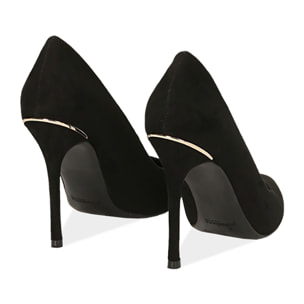 Décolleté nere in microfibra, tacco 11 cm