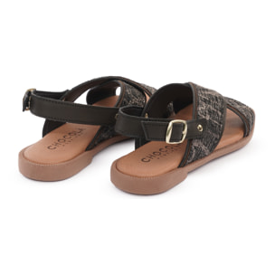 SANDALO FLAT INCROCIATO NERO