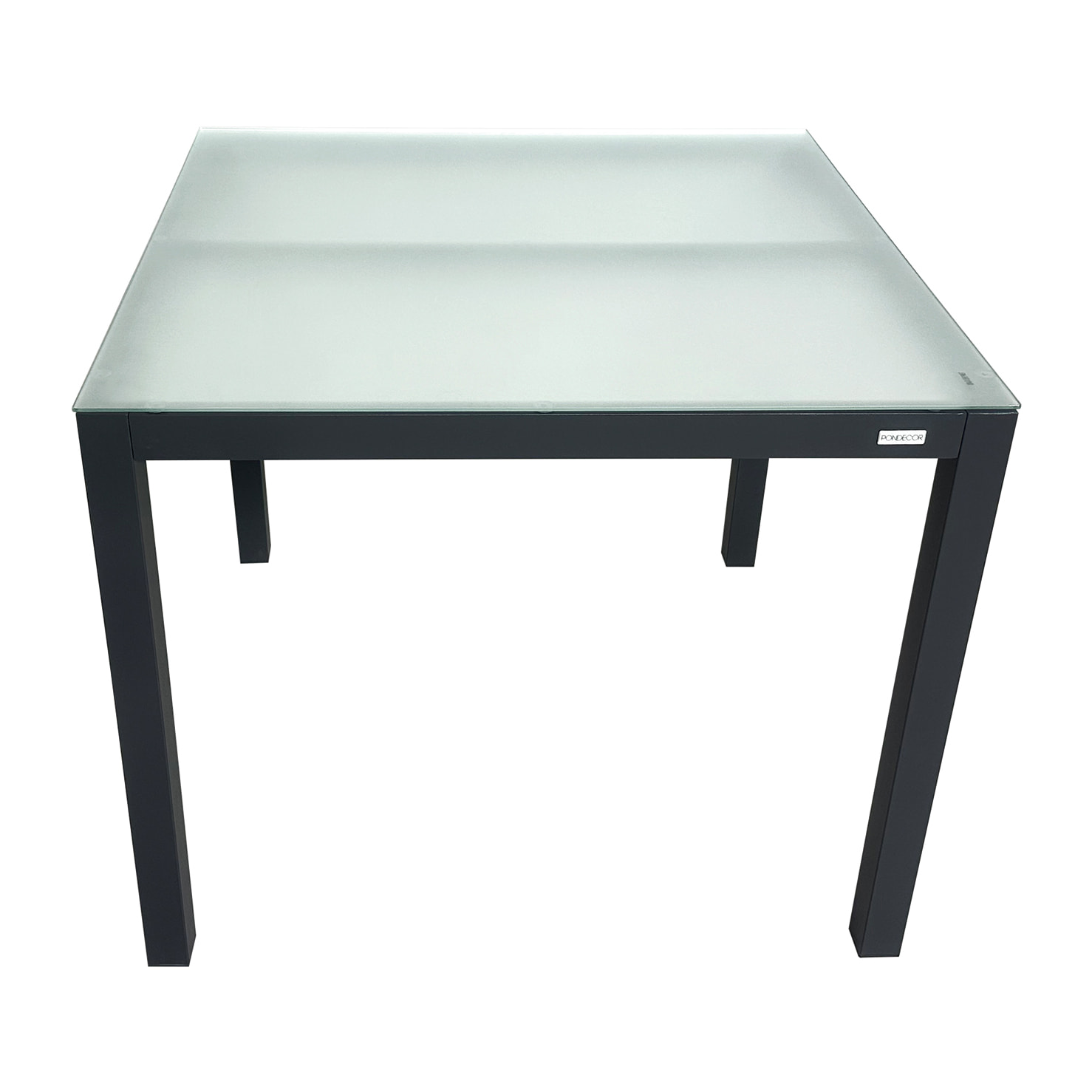 Mesa jardín fija TORREVIEJA cuad alum gris antracita-cristal translúc