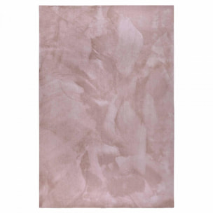 Tapis salon faux uni poils ras, tissé polyester confortable, anano