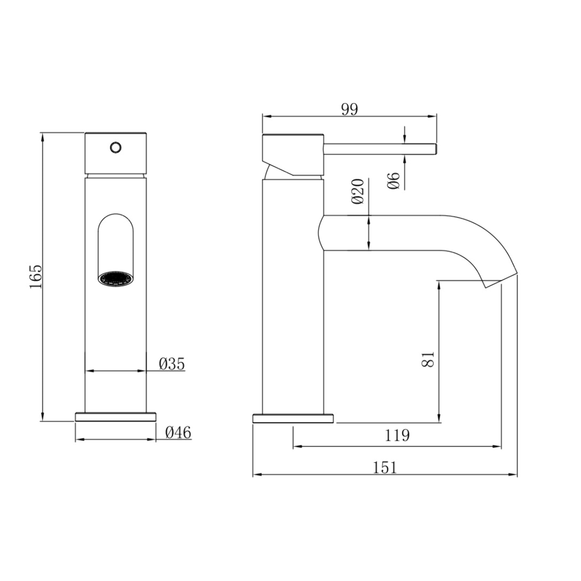 Aurum mitigeur de lavabo 16,5 cm, à levier, sans vidage, or rose brossé SATBAUR271BRG avec une garantie de 5 ans
