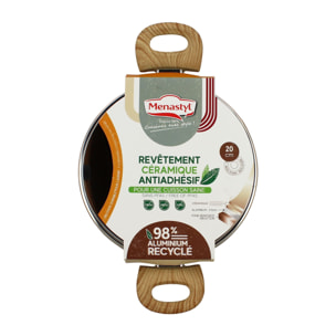 Faitout en revêtement céramique 20cm noisette - tous feux COLORAMA