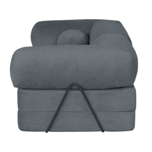 Nebula - Canapé 3 places convertible en velours texturé - Gris