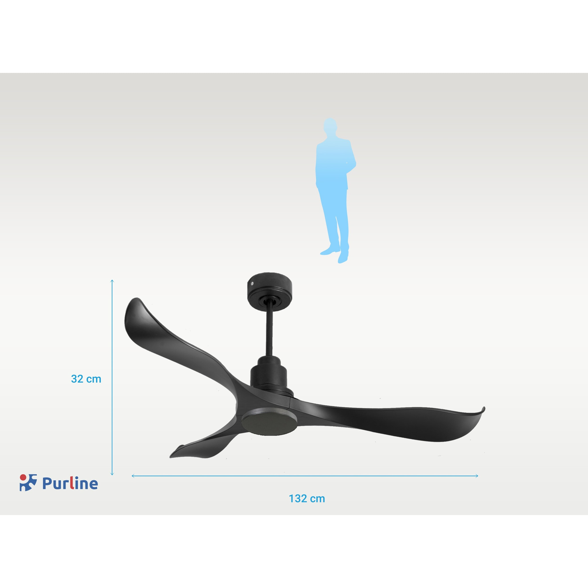 Ventilateur de plafond Réversible  Thermostat Wifi Moteur à courant continu Toits en pente Télécommande Adaptateur 2/3 Lames Hypersilence Mémoire Shopify Vendible (AUTOMATIQUE)