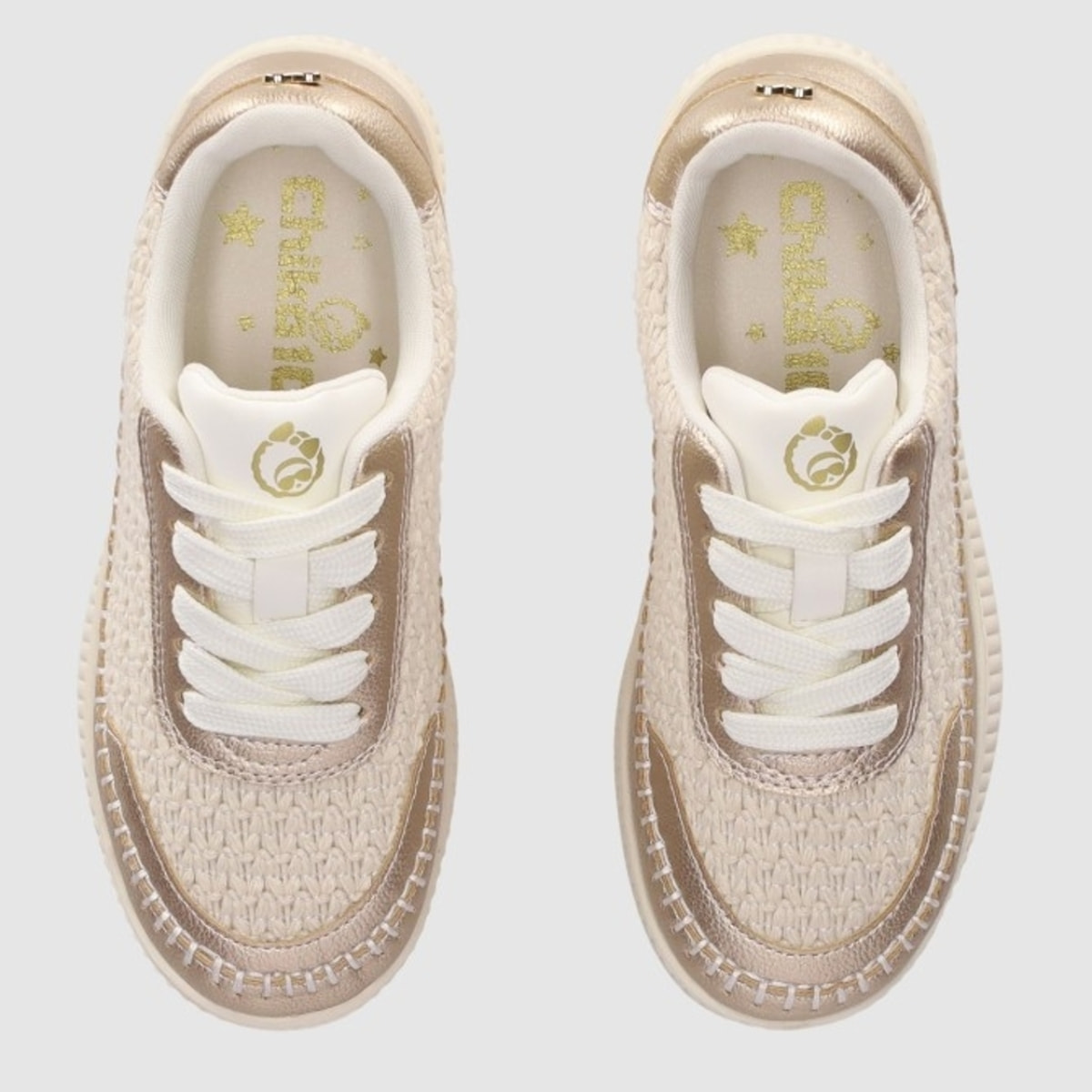 Deportivos de Tejido - Oro - Tacón: Bajo