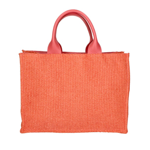Borsa a mano da donna - Modello False - Misto pelle e tessuto - 31.0 x 41.5 x 15.5 cm