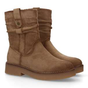 Botines planos para Mujer, cómodos y elegantes, diseño moderno con caña arrugada