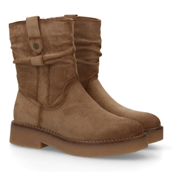 Botines planos para Mujer, cómodos y elegantes, diseño moderno con caña arrugada