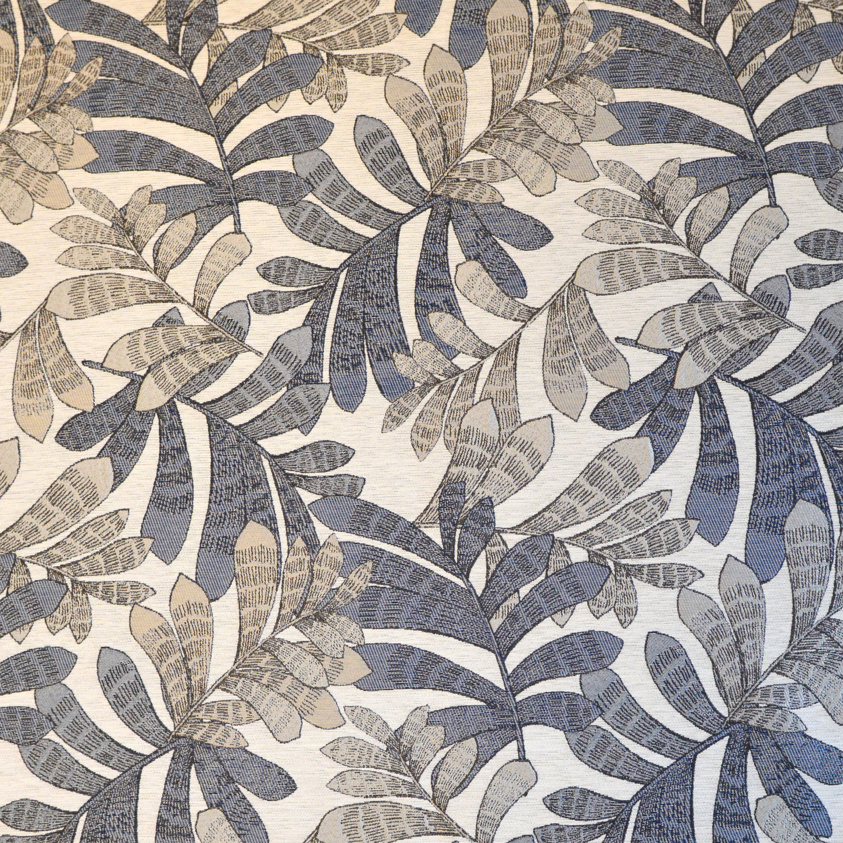 Rideau tamisant jacquard à motifs végétaux - Bleu