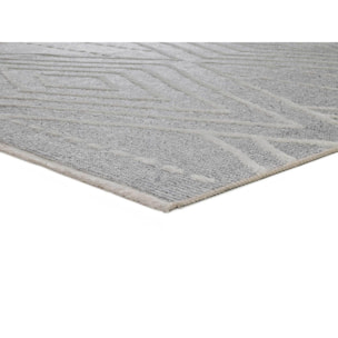 LUX Alfombra geométrica en estilo étnico en color gris, varias medidas disponibles.