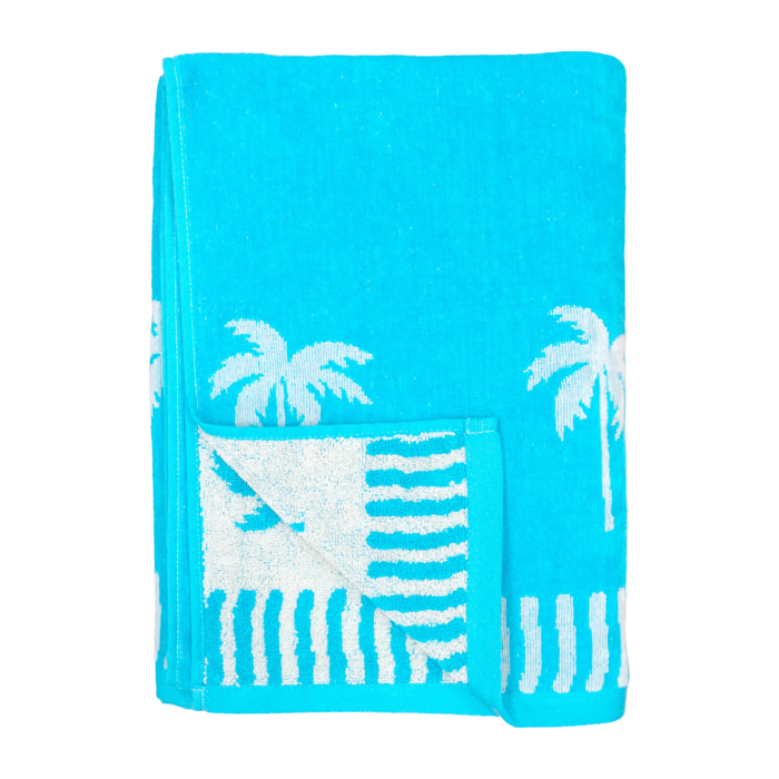 Serviette de plage éponge velours Jacquard - Merida - 90x170cm - 400g/m²
