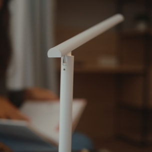 FORLIGHT Archie Lámpara Flexo de Escritorio LED con Batería Intensidad Regulable con Luz Neutra 4000K. Flexo de Aluminio Blanco