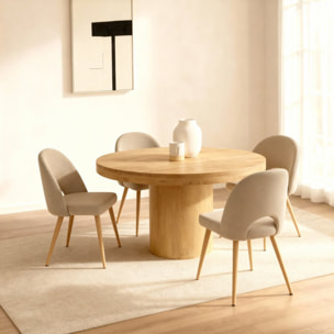 Table à manger Venier -bois massif de manguier-couleur aruba 130 x 76 x 130 cm