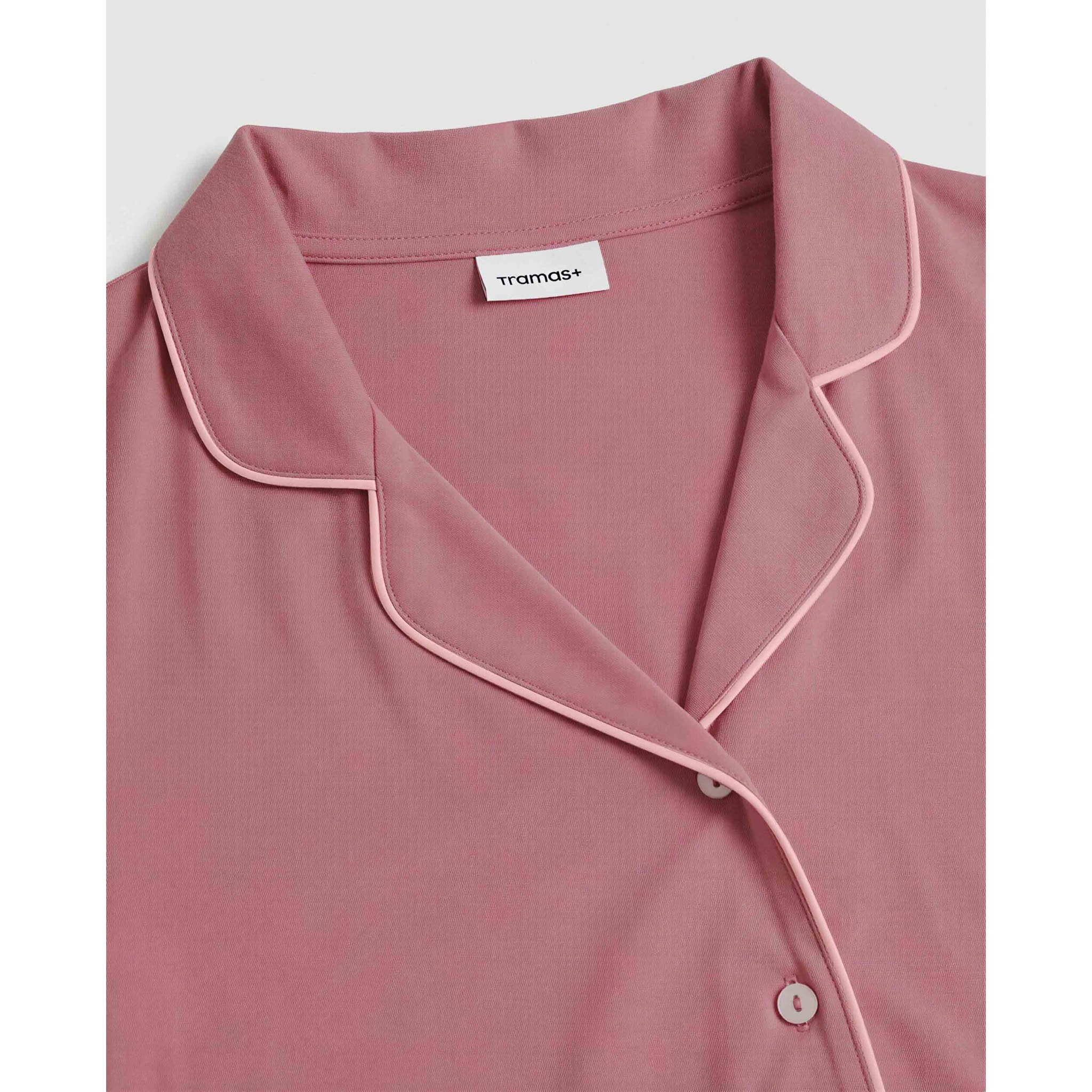 Camisón camisero algodón liso malva