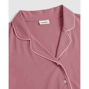 Camisón camisero algodón liso malva