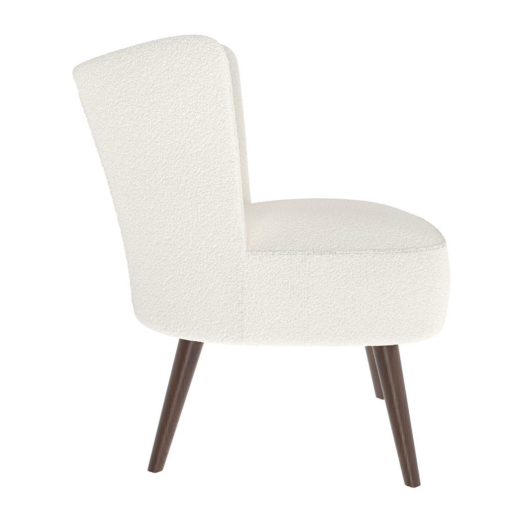 Fauteuil blanc June effet laine bouclette