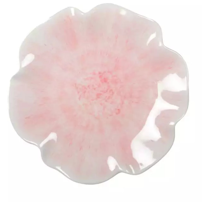 Lot de 6 Assiette à dessert rose en mélamine 23x23x2cm