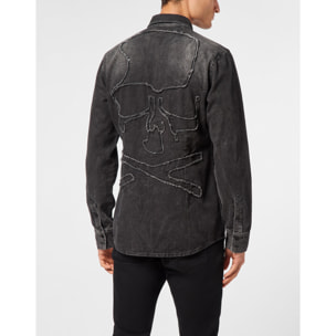 PHILIPP PLEIN Denim Shirt SKULL&BONES