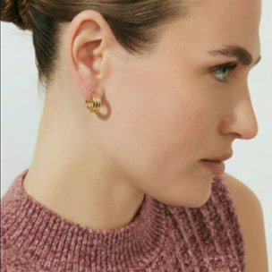 Pendientes Sungi acabado oro amarillo 18k