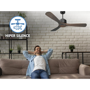 Ventilateur de plafond ø132 cm avec Wifi Réversible Hypersilence 40   W Noir