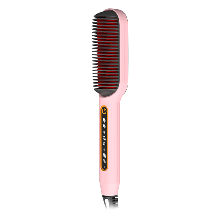 Cepillo alisador de pelo de 50W. 9 niveles de calor de 120°C a 210°C.