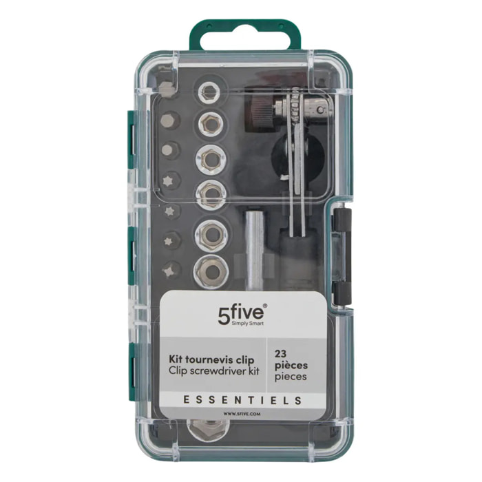 Kit Tournevis Clipsable 23 Pièces Vert