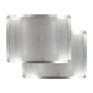 Lot de 2 plaques à pâtisserie perforées en inox Zenker Special Cooking