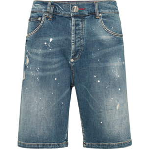 PHILIPP PLEIN Pantalones cortos vaqueros SKULL