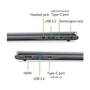 Chromebook ACER CB514-6H-33BL 14" Intel Core i3 N355 8 Go RAM DDR5 SSD 512 Go