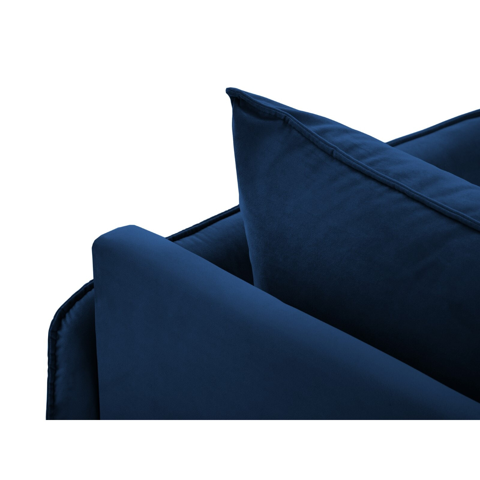 Méridienne droite "Vienna" en velours bleu roi