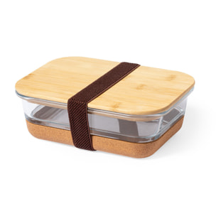 Lunch box in edizione limitata, capacità 730 ml. Realizzato in vetro borosilicato e coperchio in bambù.