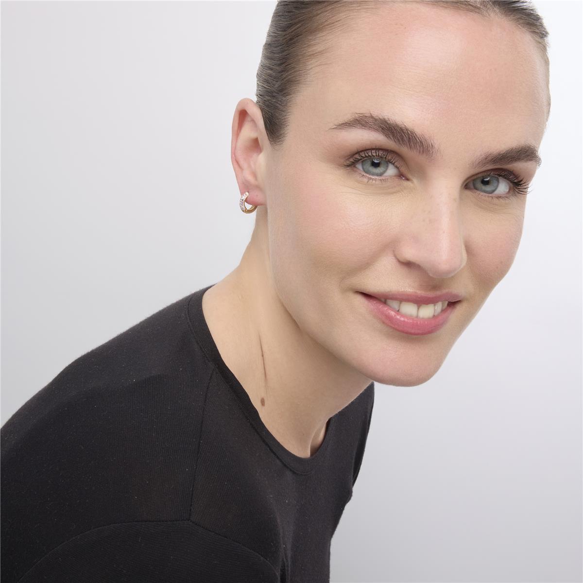 Pendientes acabado oro amarillo de 18k y Circonita Amatista