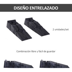Juego de 2 Rampas para Coche de Plástico, Rampas Portátiles, Carga 3 Toneladas, para Coches Estándares, SUV, Furgonetas Pequeñas, 91x30x21 cm, Negro