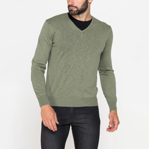 MAGLIA SCOLLO A "V" IN COTONE