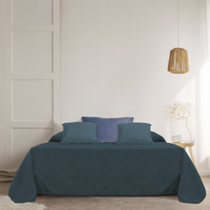 TRAPUNTINO MATRIMONIALE VELLUTO DIS. VERSAILLES VERDE PETROLIO