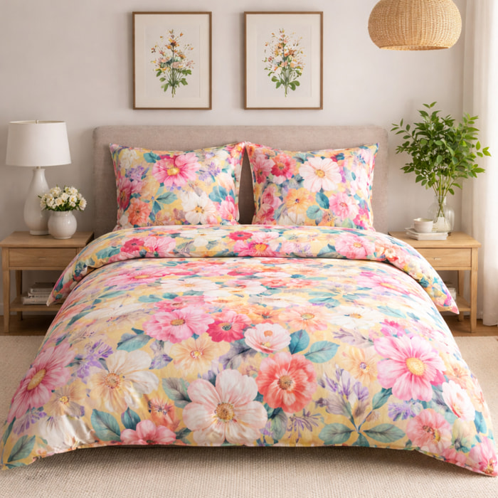 UNO CASA DESIGN Parure Copripiumino Dec.Vico_Matrimoniale_Giallo