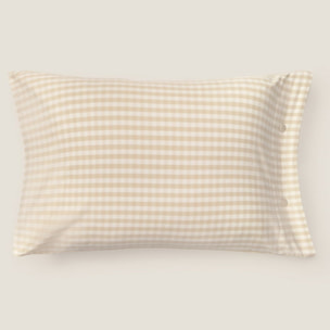 Funda de almohada de algodón satén 200 hilos Kimcuad color marron beige 100% Algodón