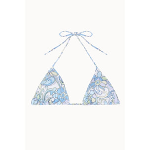 Top de bikini triangular de cortina con estampado