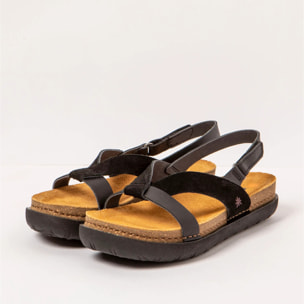 Sandalias 1718 NAPPA-SILK SUEDE BLACK /RHODES color Black