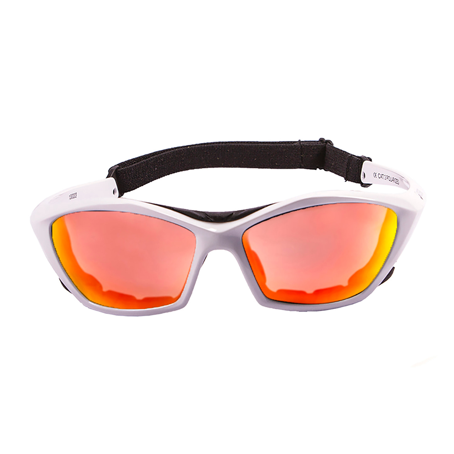 Gafas de deportes acuáticos OCEAN LAKE GARDA - Blanco brillante / Revo roja