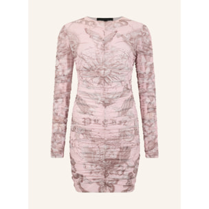 PHILIPP PLEIN Wrinkled Mini Dress Butterfly Tattoo