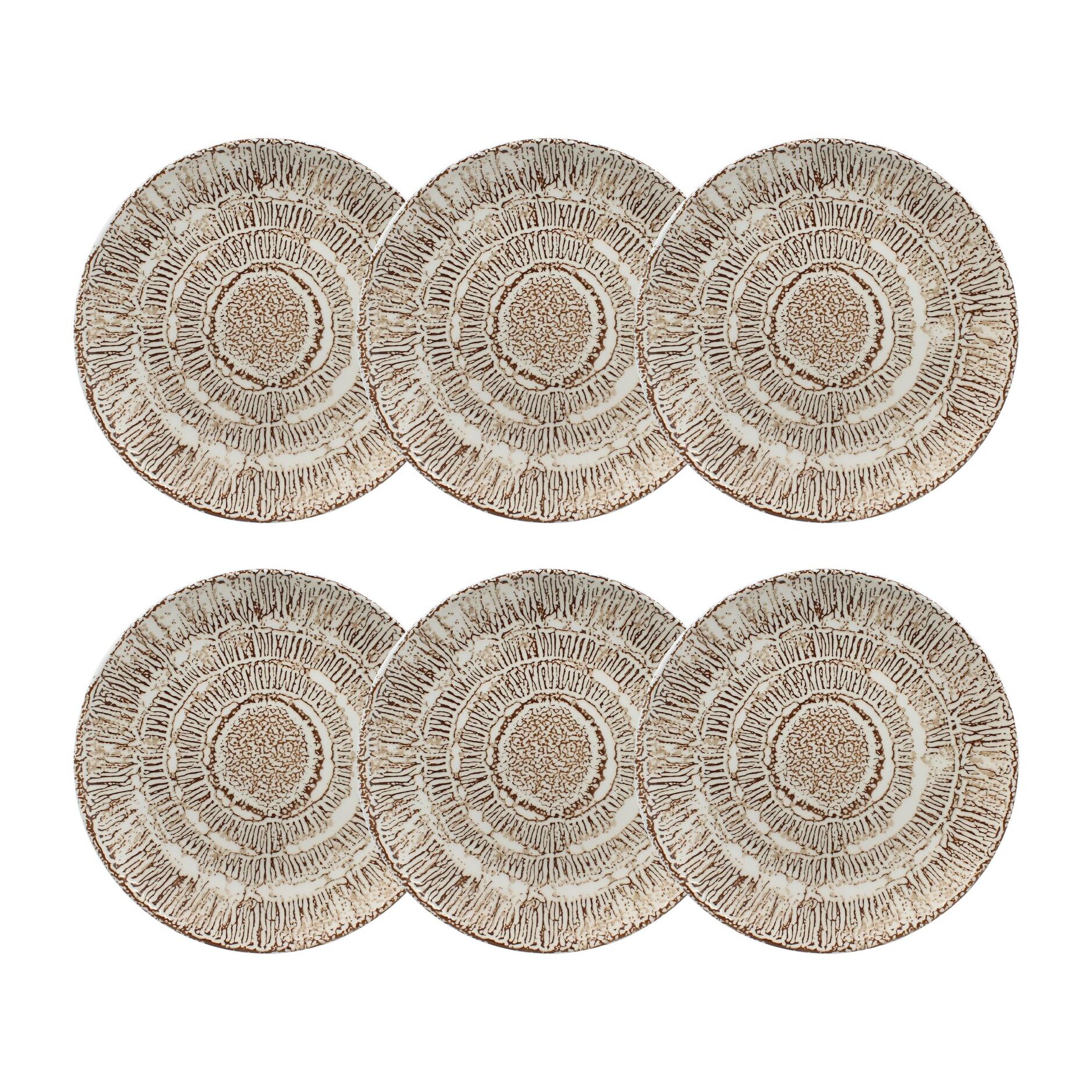 Lot de 6 assiettes plates en porcelaine 27cm LODGE