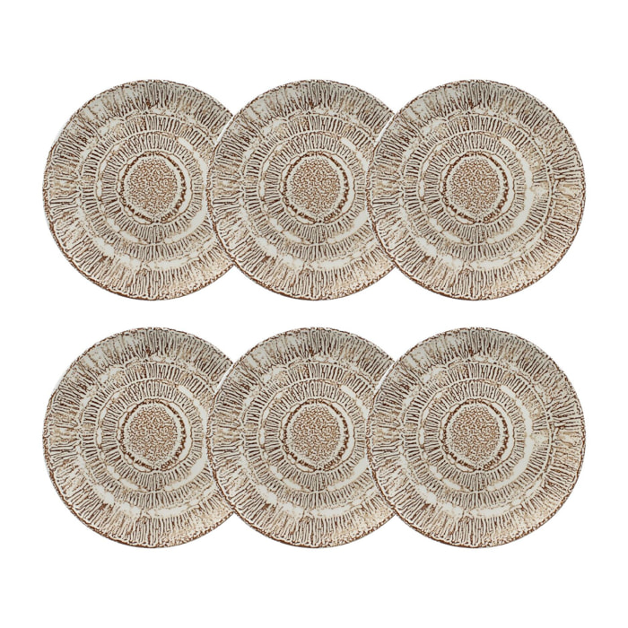 Lot de 6 assiettes plates en porcelaine 27cm LODGE
