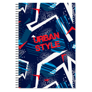 PACK 6 UNIDADES CUADERNO ESPIRAL Fº 80 HOJAS 90 g/m² DISEÑO URBAN STYLE