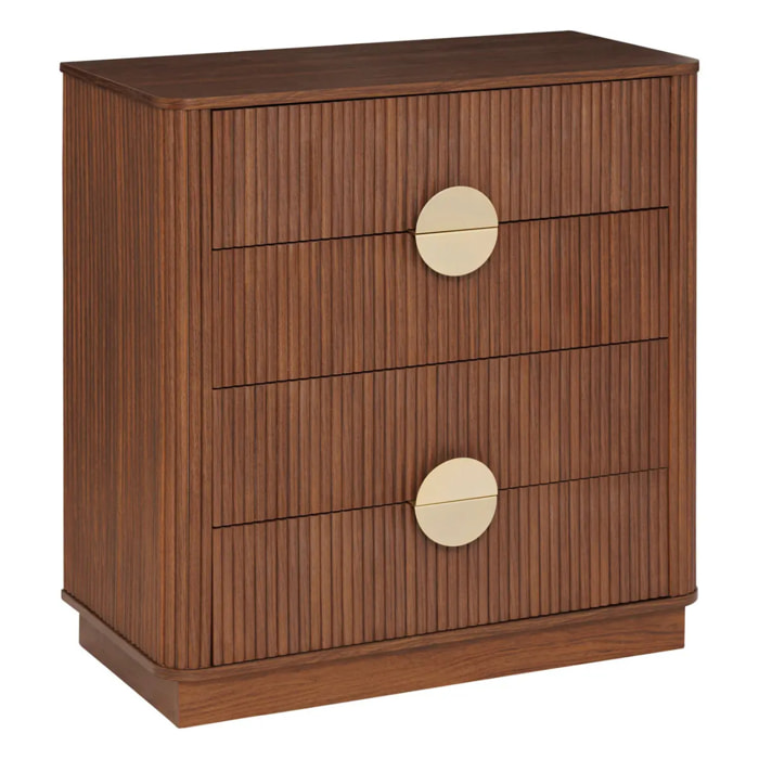 Commode 4 tiroirs Wany marron 80x40cm