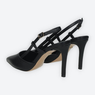 Décolleté sling back Donna Tata Italia Nero