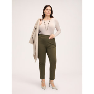 Fiorella Rubino - Pantaloni Joggers in Punto Milano - Verde militare
